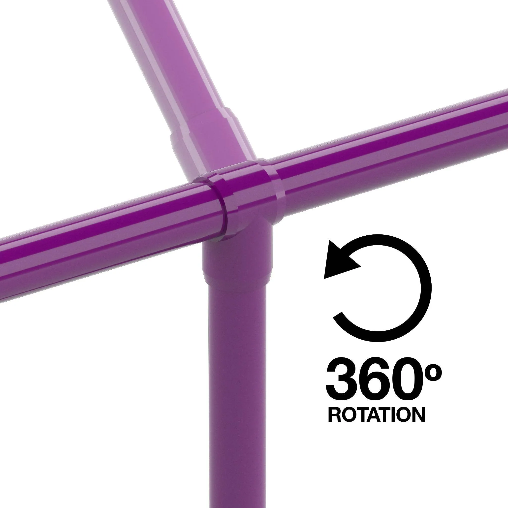 1-1/2 in. Slip Sling PVC Tee, Furniture Grade - Purple