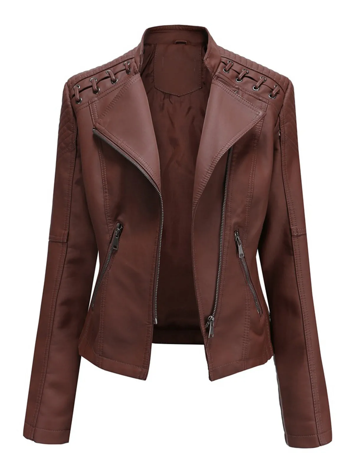 1960s Solid Faux Leather Motorcycle Jacket