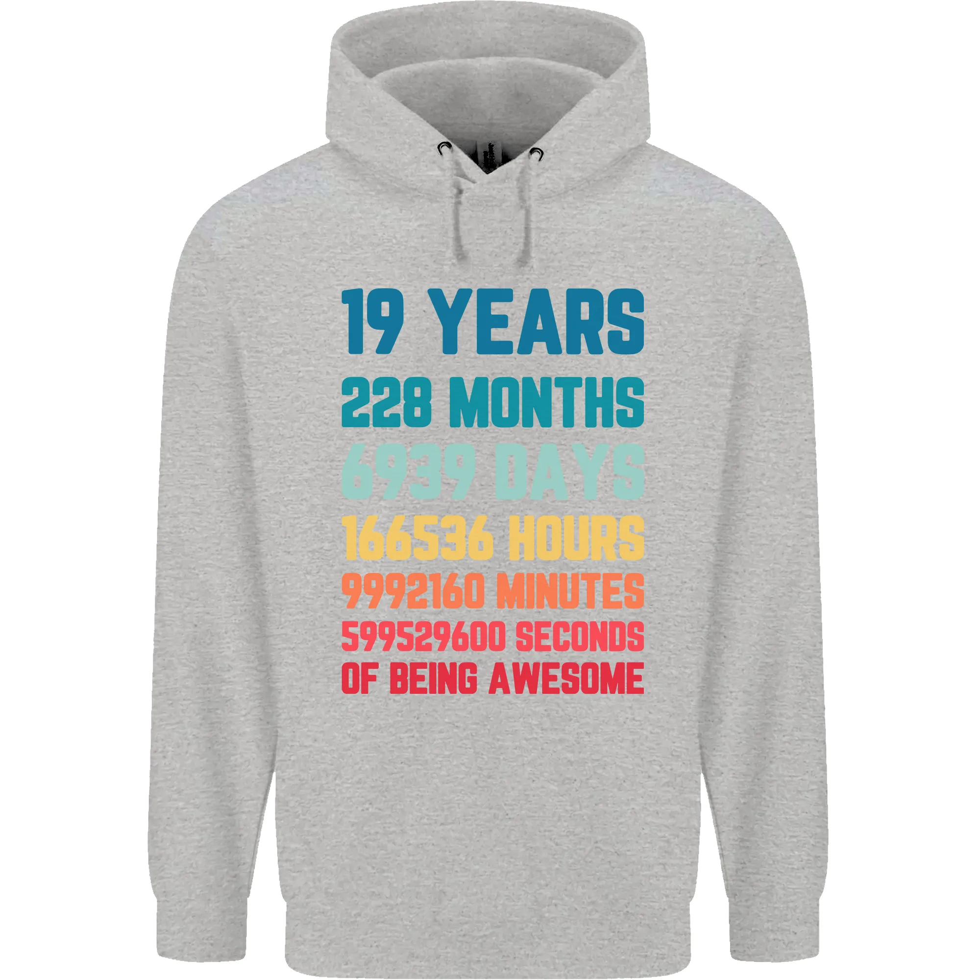 19th Birthday 19 Year Old Mens 80% Cotton Hoodie