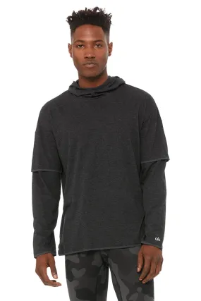 2-In-1 Pullover Hoodie - Charcoal Black Triblend