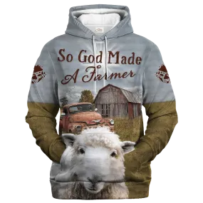 3D All Over Print Sheep Hoodie, So God Made A Farmer Hoodies