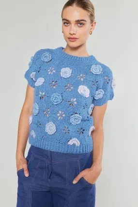 3D Floral Crochet Top