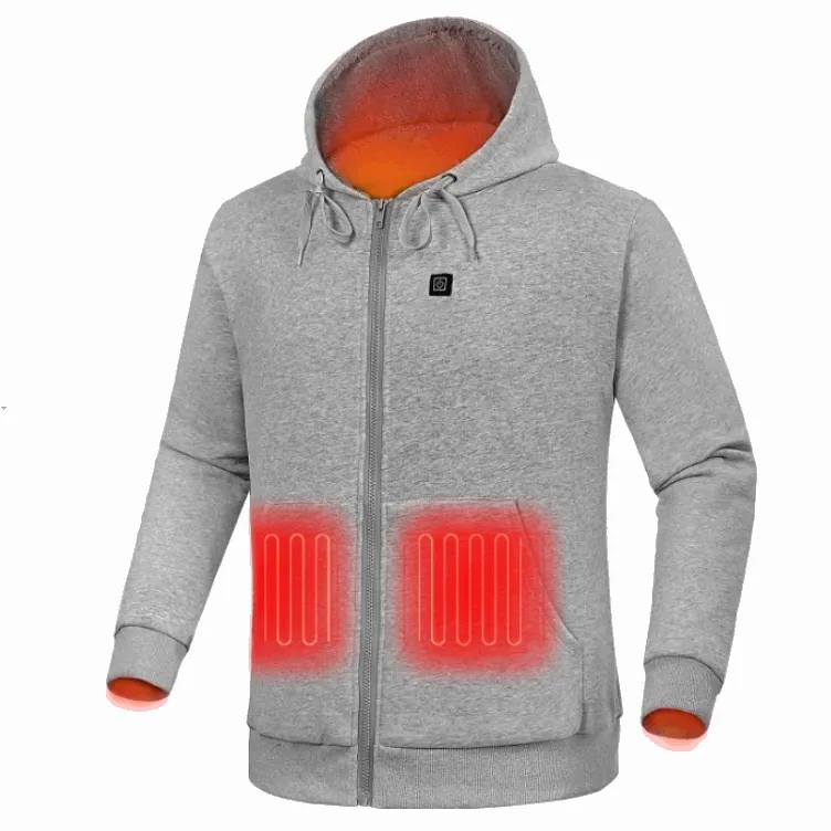 5V Electric Heated Hoodie for Men 5 Heating Panels & 3 Temp Settings