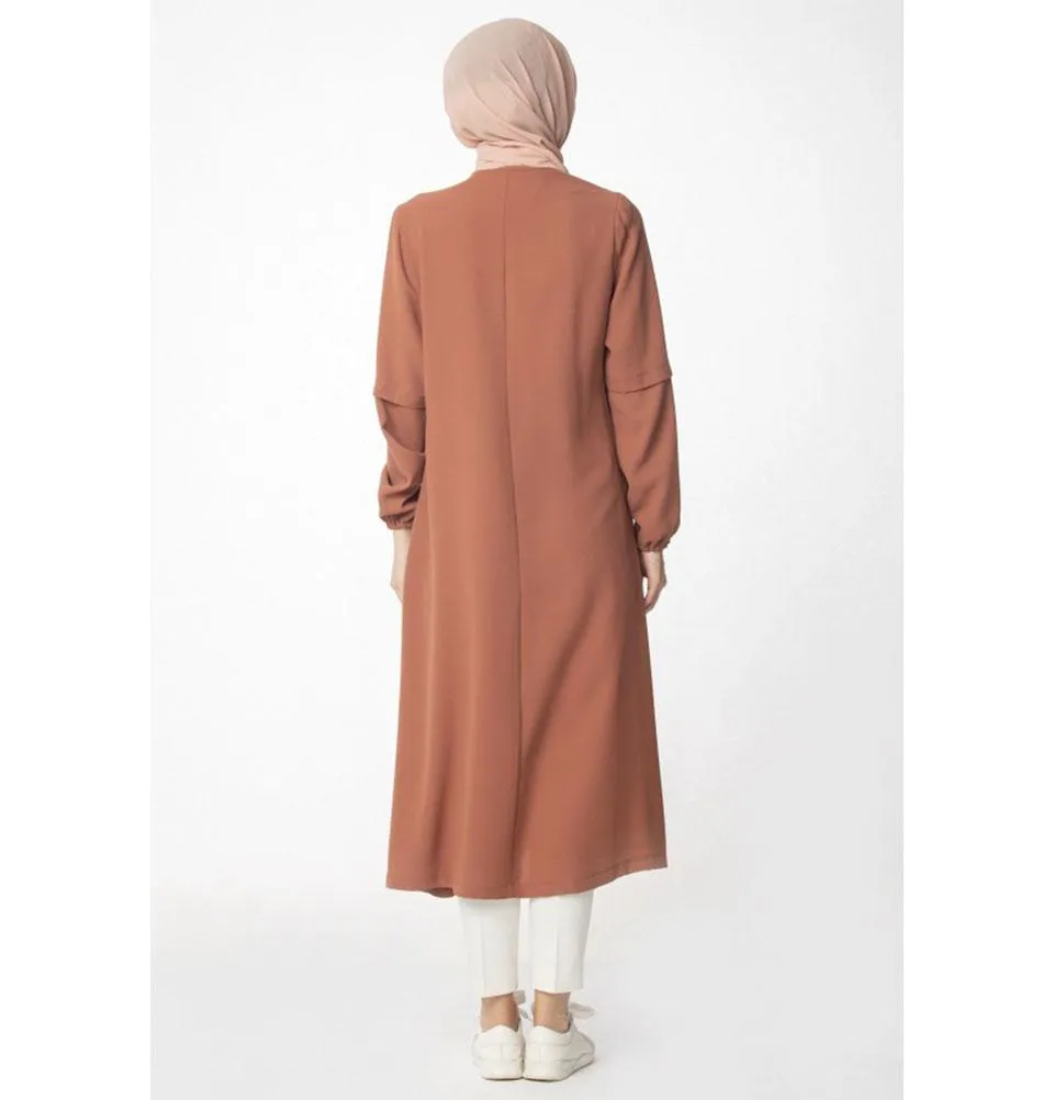 Abaci Modest Wraparound Topcoat 130422 Burnt Orange