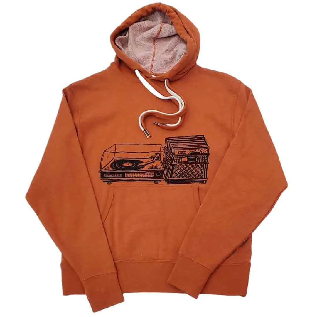 Adult Hoodie - Turntable Autumn Orange Long Sleeves (XS - 2X) by Slow Loris