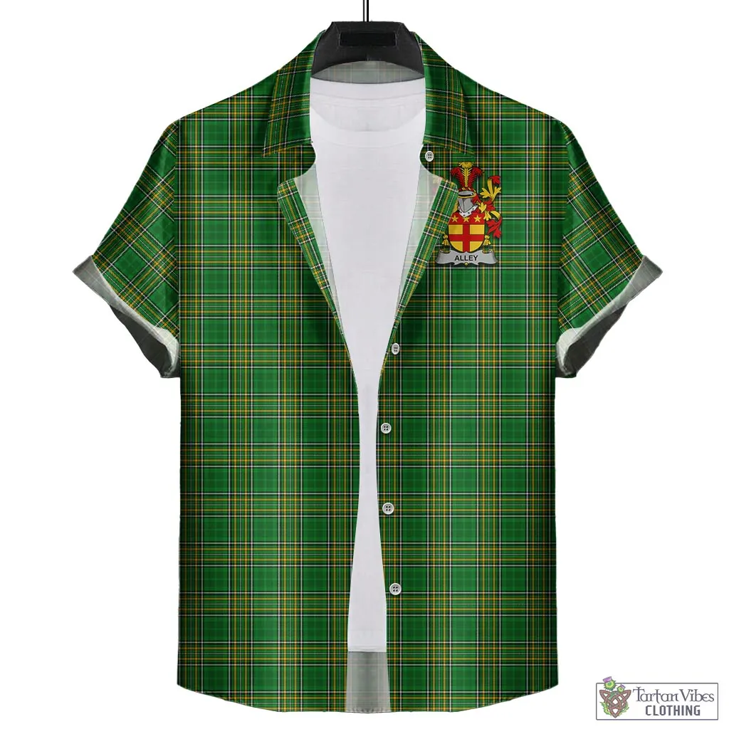 Alley Irish Clan Tartan Short Sleeve Button Up with Coat of Arms