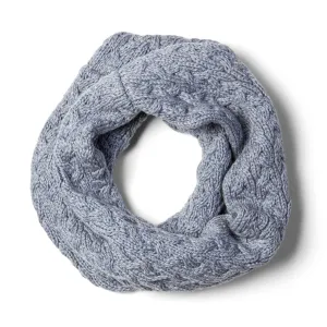 Aran Knit Infinity Scarf- Denim Blue