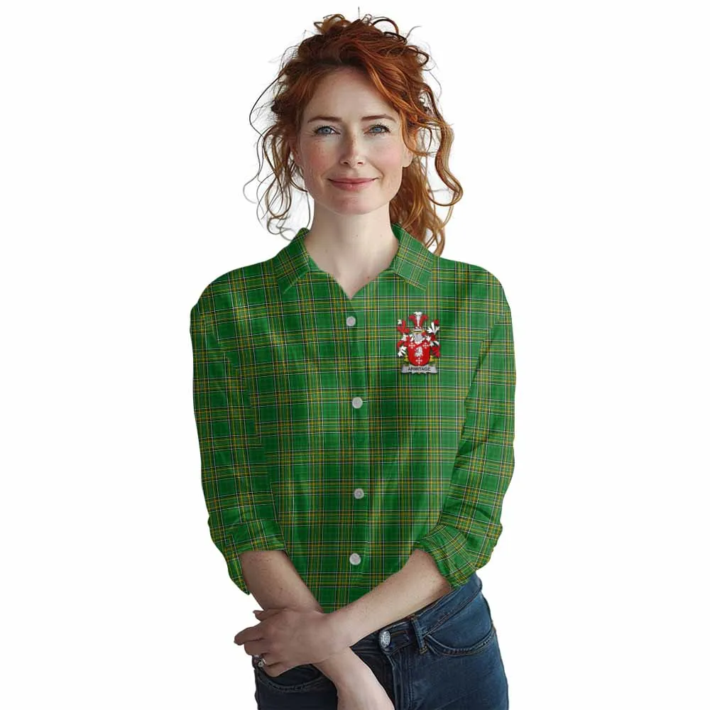 Armitage Irish Clan Tartan Women's Casual Shirt with Coat of Arms