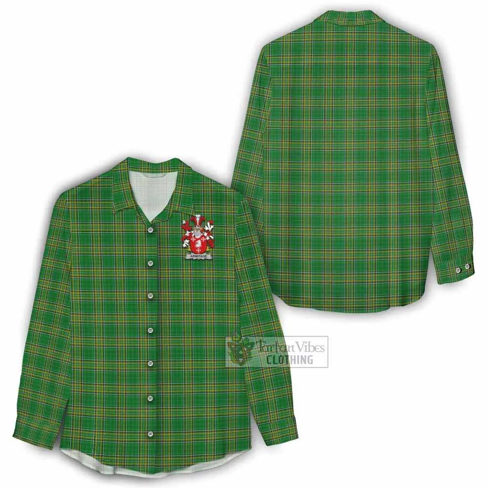 Armitage Irish Clan Tartan Women's Casual Shirt with Coat of Arms