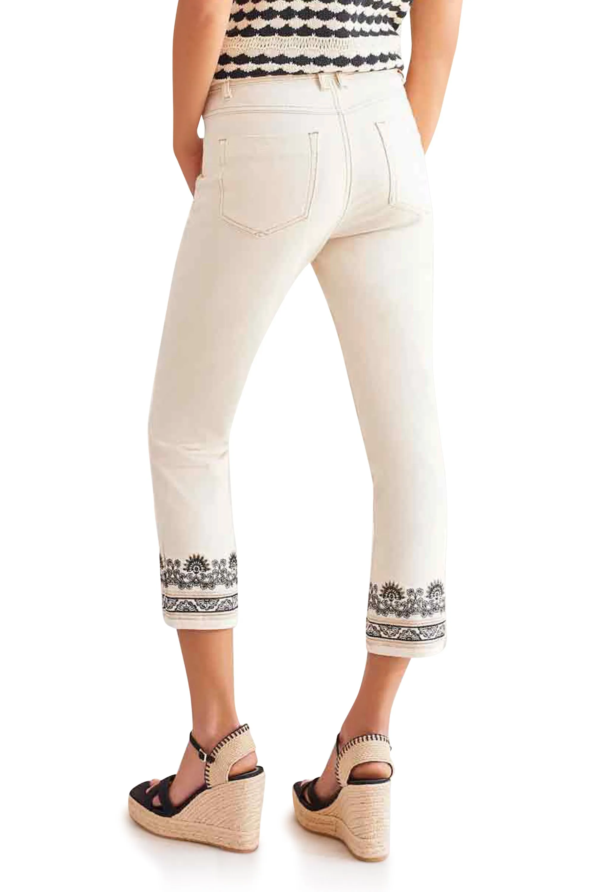 Audrey Border Print Embroidered Jean