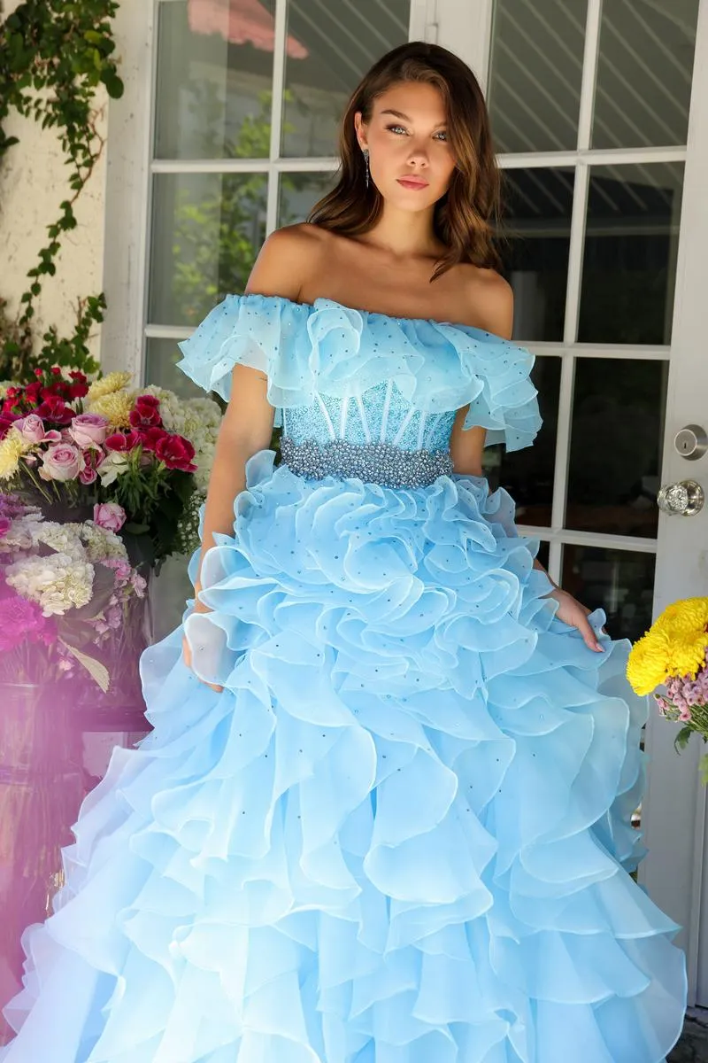 Ava Presley Ruffle Corset Prom Dress 29533