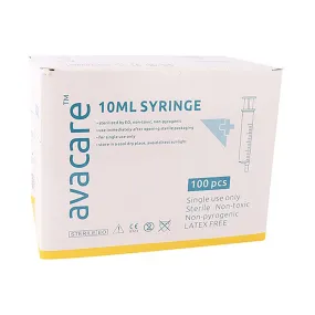 Avacare Syringe 10ml 3part Leur Slip 100 Pack