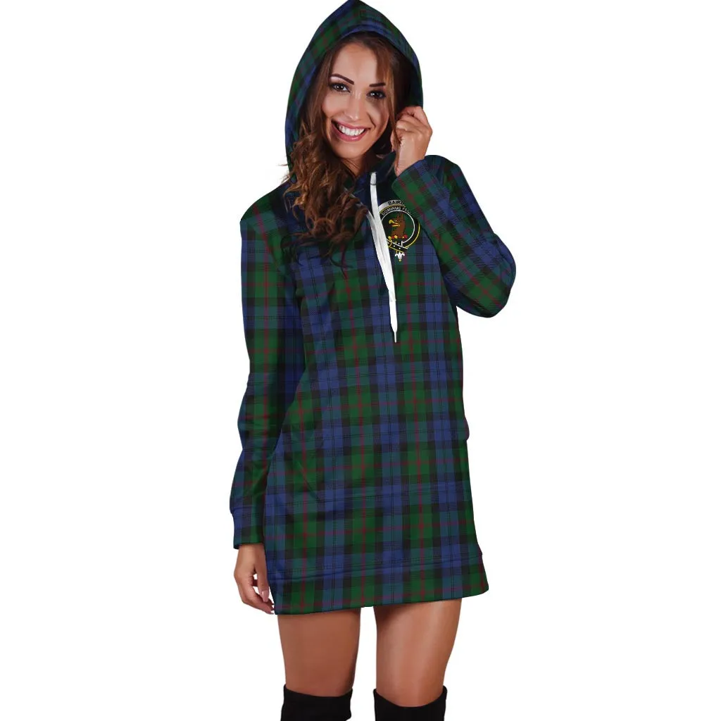 Baird Tartan Hoodie Dress with Family Crest