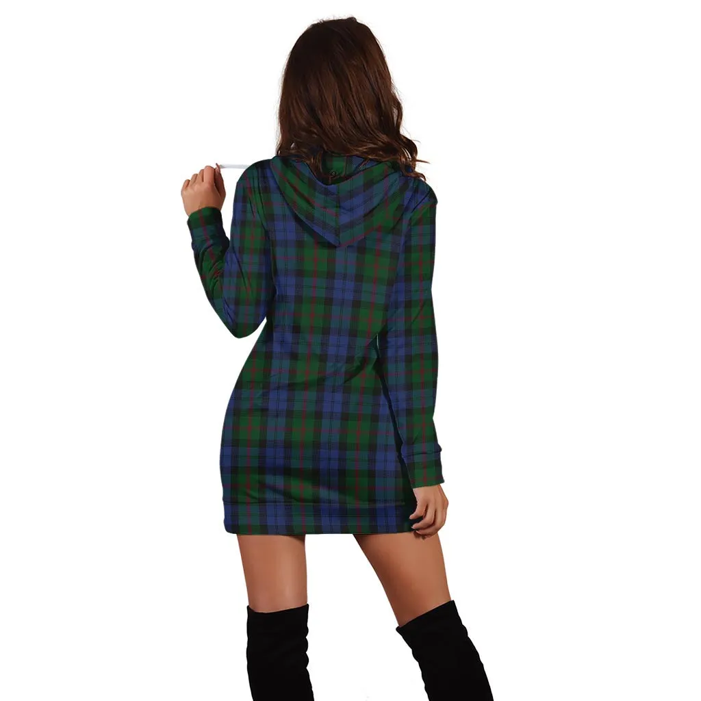 Baird Tartan Hoodie Dress with Family Crest