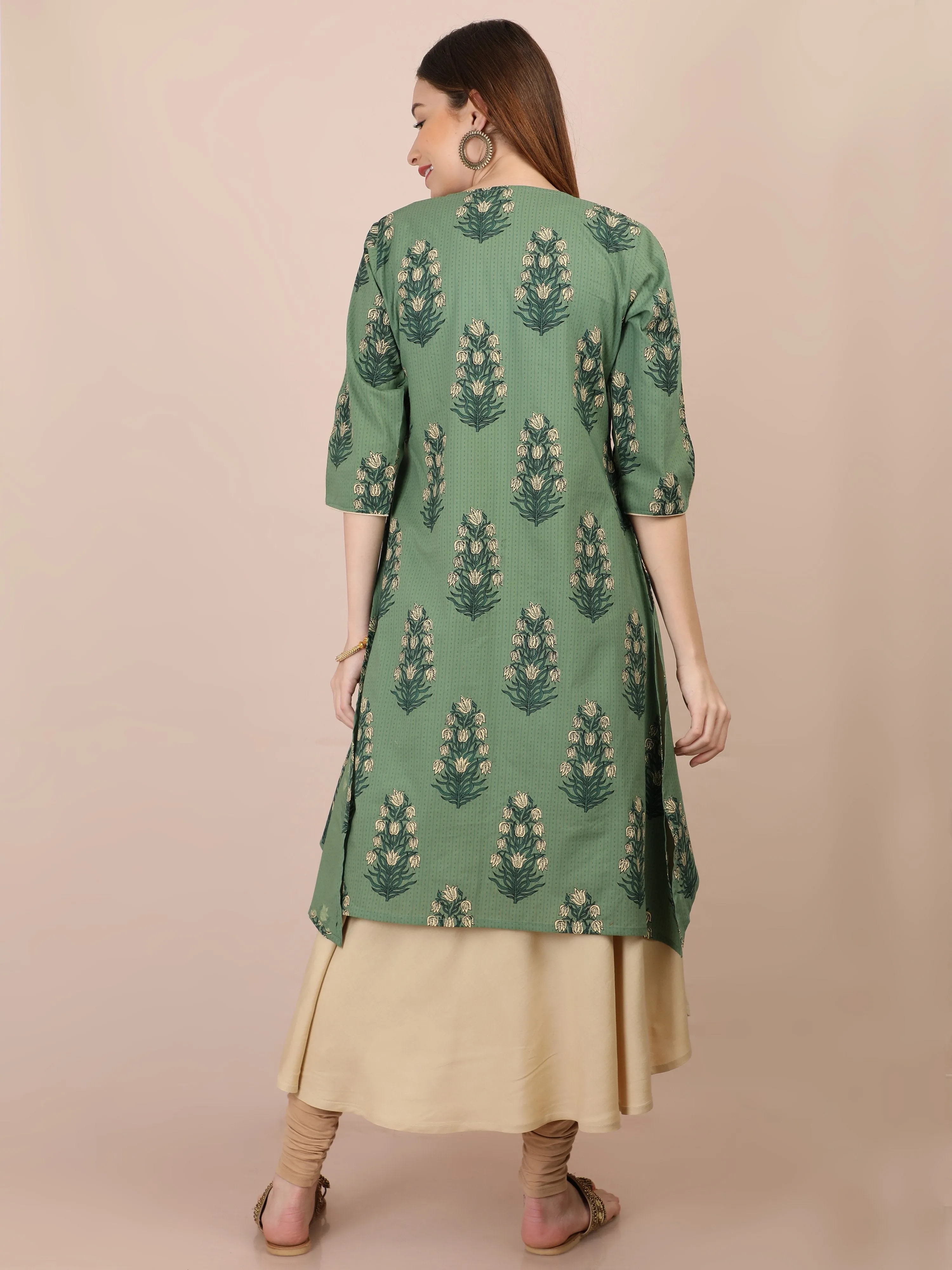 Basil Green Maternity and Nursing Kurti