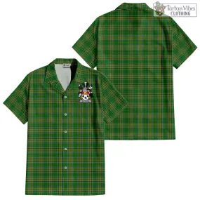 Bateson Irish Clan Tartan Short Sleeve Button Up with Coat of Arms