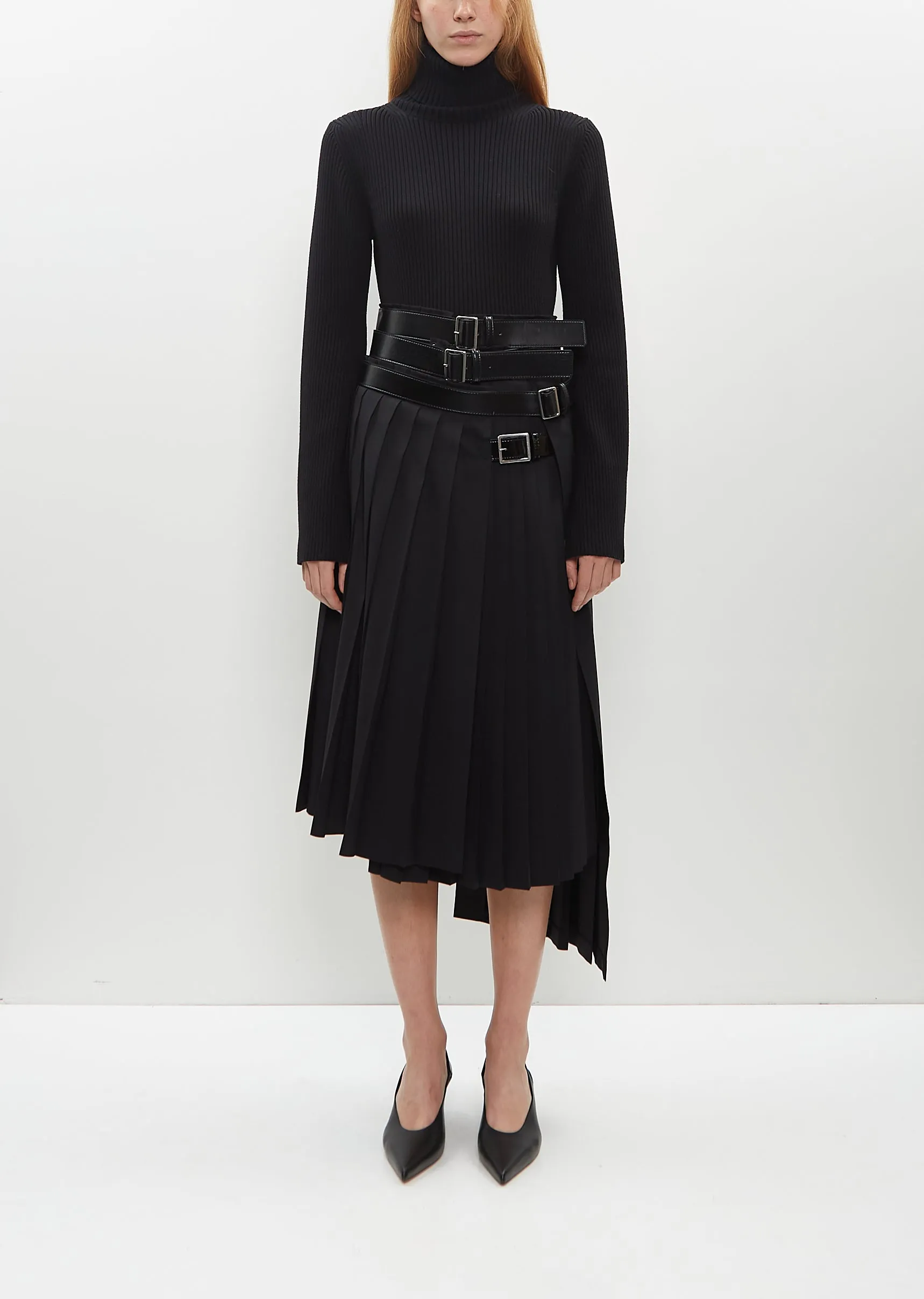 Belted Pleat Skirt