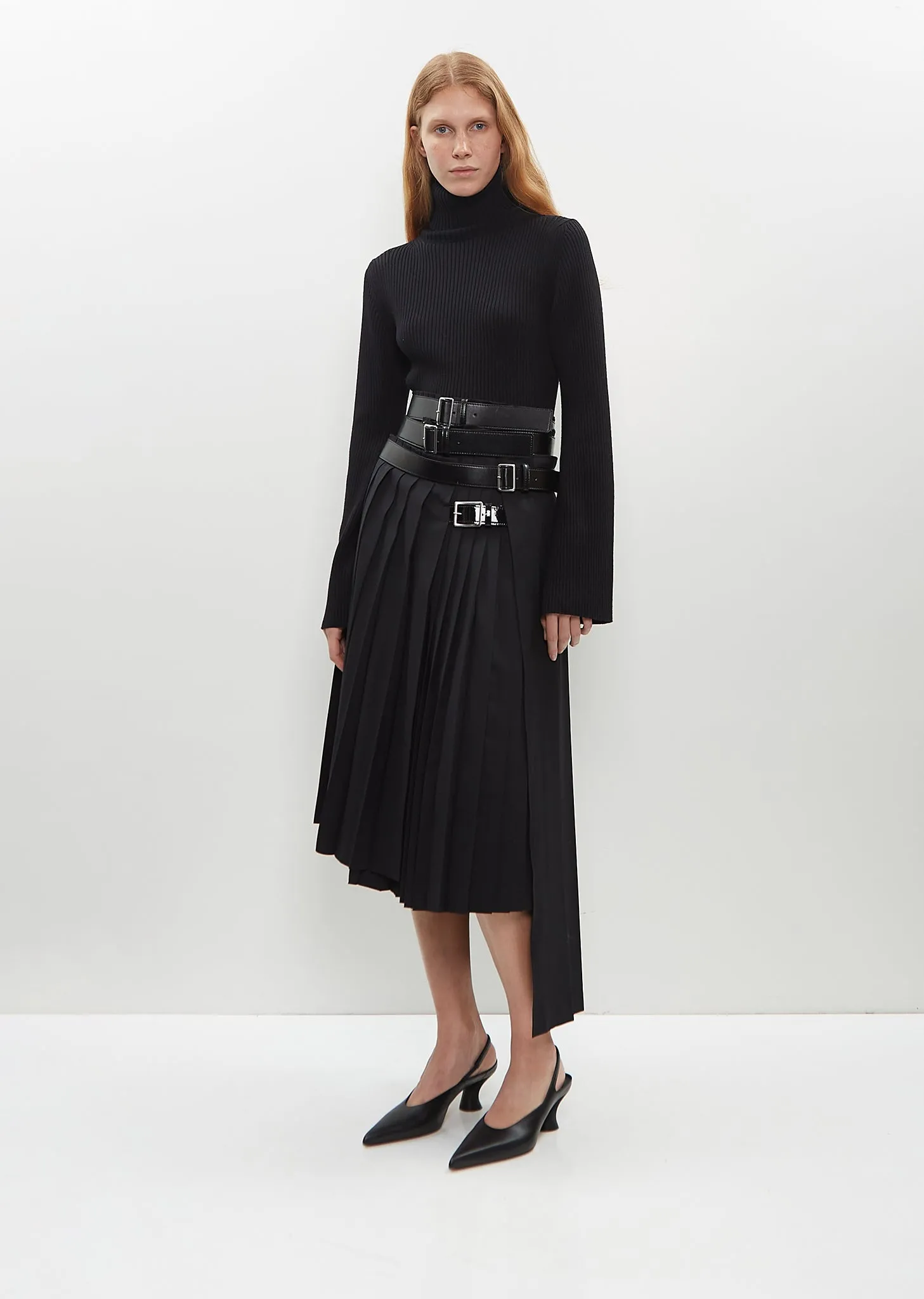 Belted Pleat Skirt