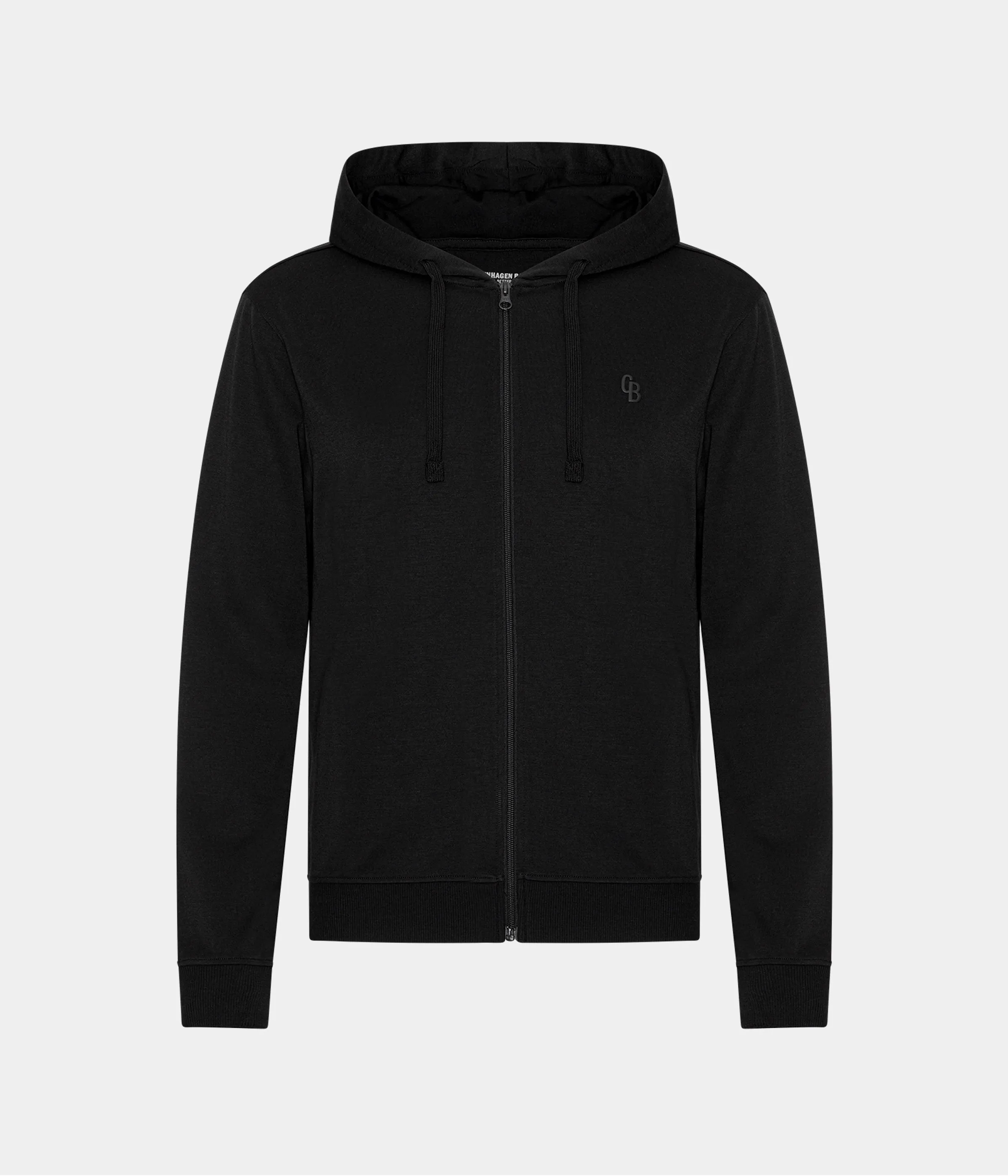 Black bamboo zip-up hoodie