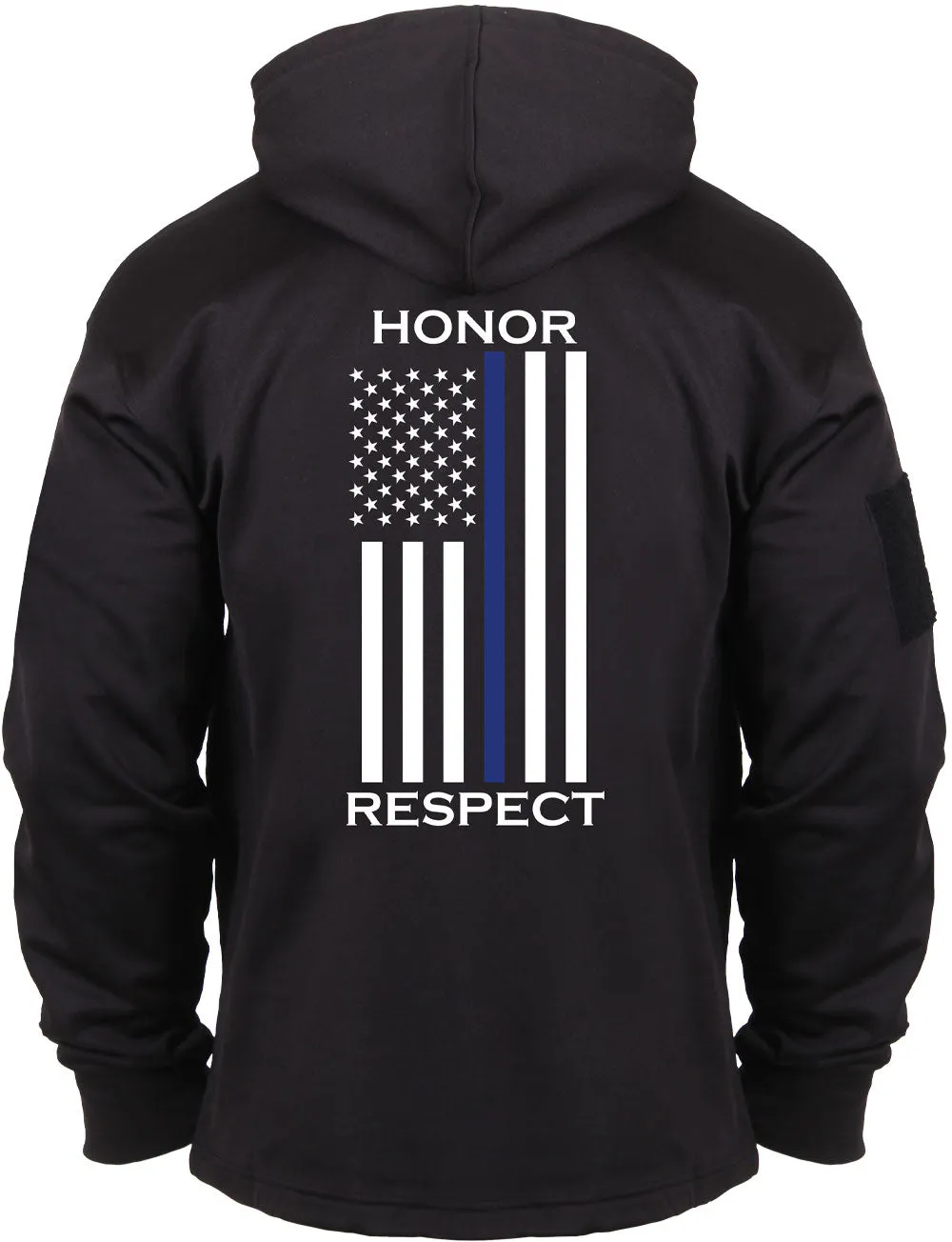 Black Honor and Respect Thin Blue Line Concealed Carry Hoodie