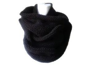 Black Pure Alpaca Infinity Scarf