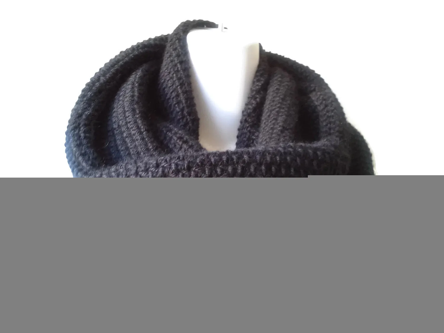 Black Pure Alpaca Infinity Scarf