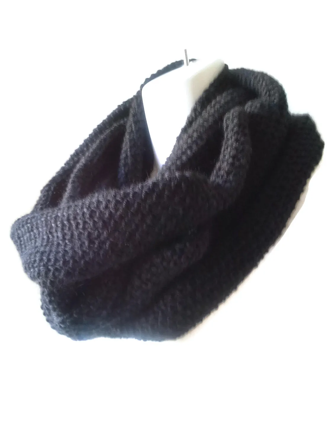 Black Pure Alpaca Infinity Scarf