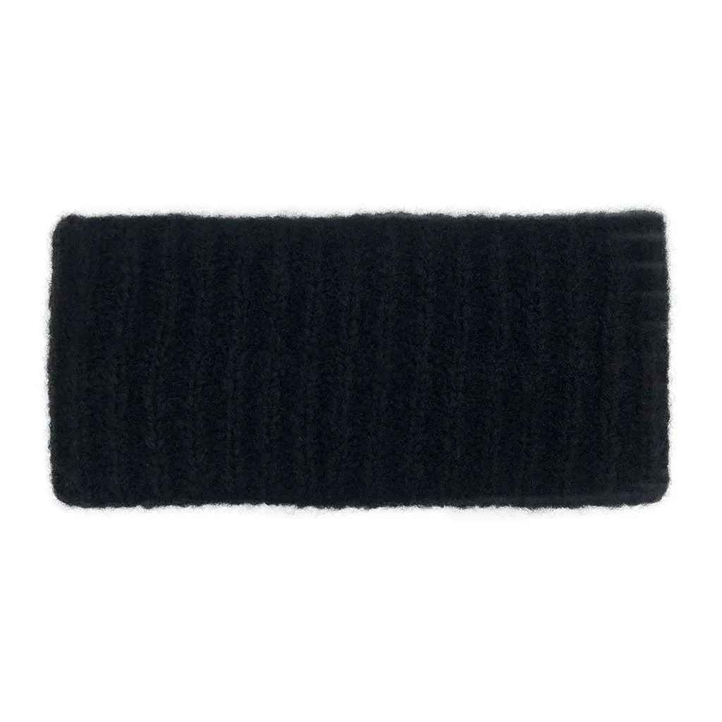 Black Ribbed Alpaca Ear Warmer by SLATE   SALT