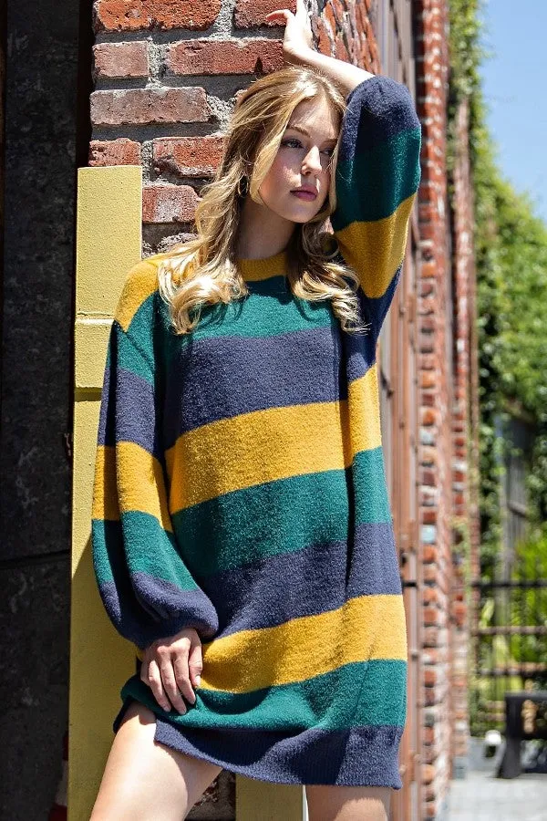 Bold Stripe Sweater Dress