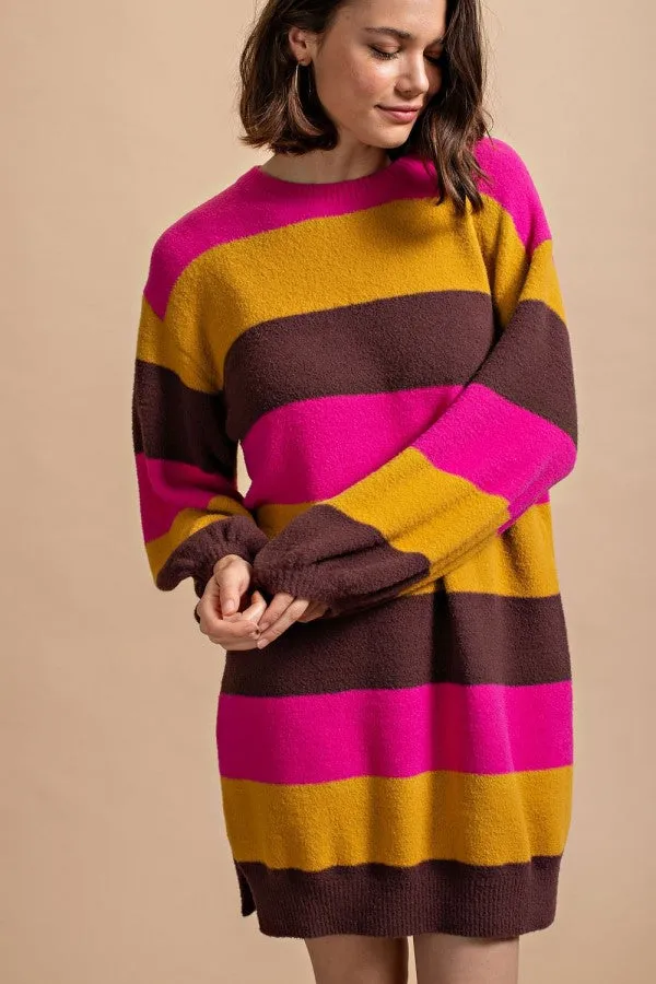 Bold Stripe Sweater Dress