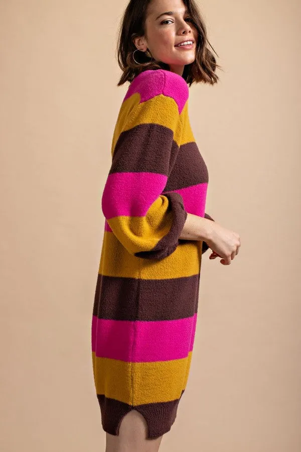 Bold Stripe Sweater Dress