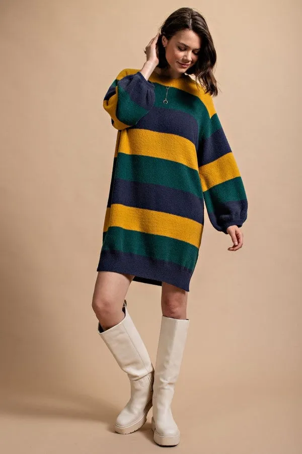 Bold Stripe Sweater Dress