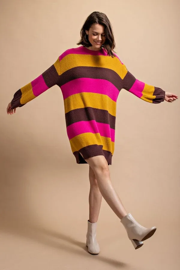 Bold Stripe Sweater Dress