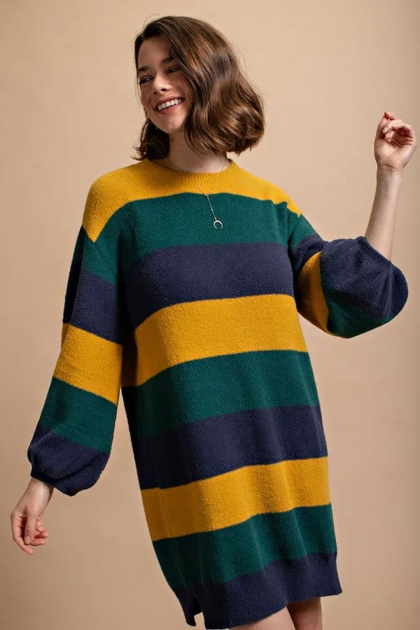 Bold Stripe Sweater Dress