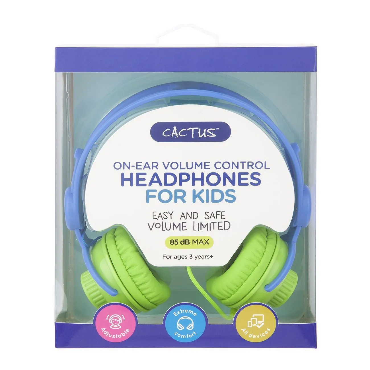 Cactus Watch On-Ear Comfort Headphones Blue & Green