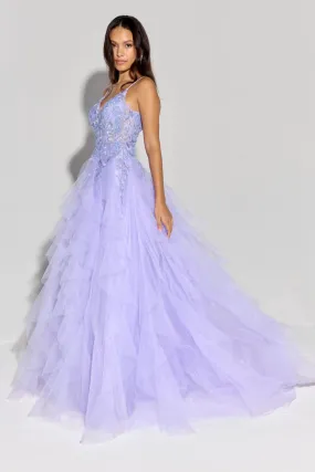 CAMILA Thin Strap Tulle Layered Prom & Formal Dress