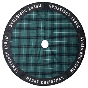 Celebrations Home Black/Green/White Merry Christmas Tree Skirt 27 in.