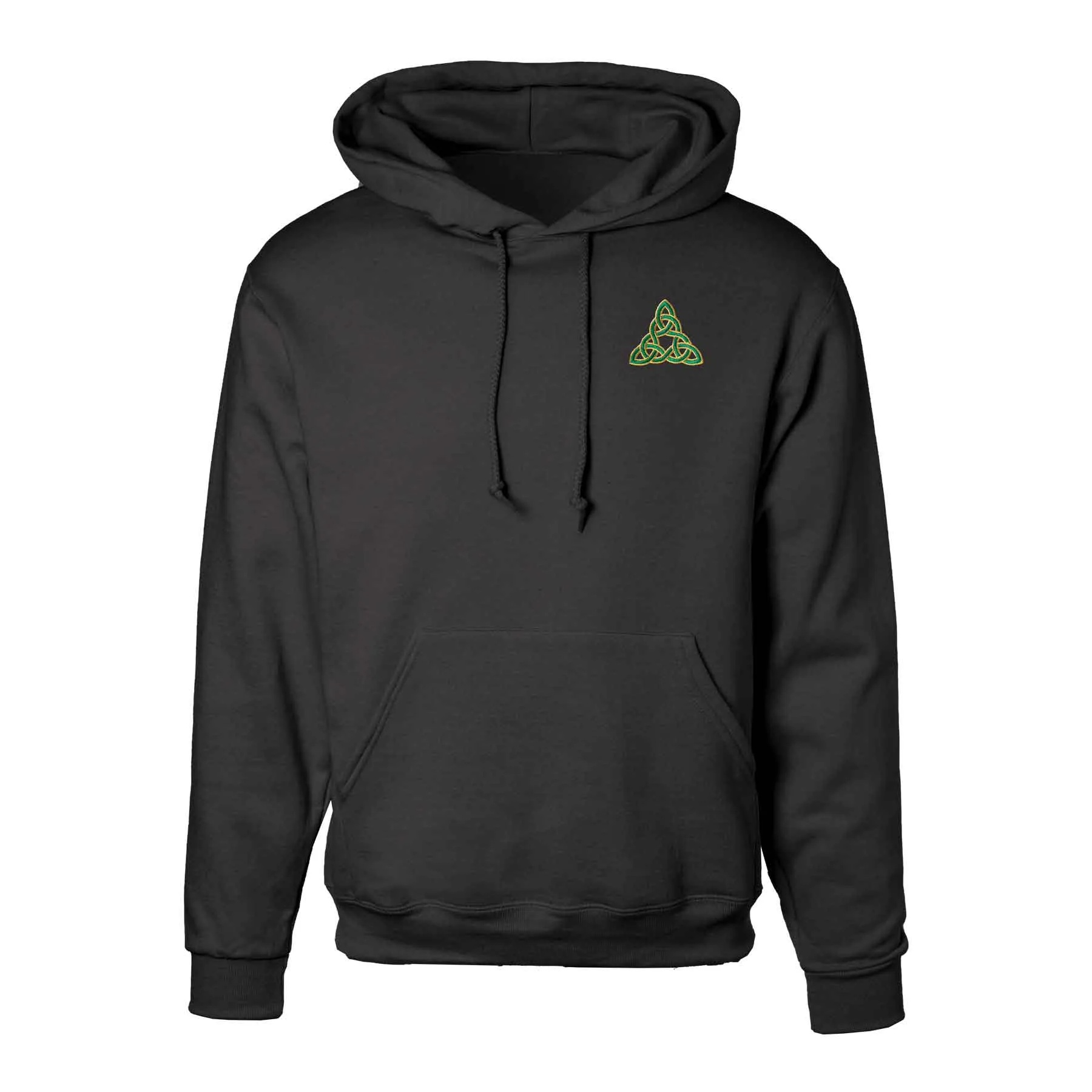 Celtic Triangle Knot Embroidered Personalized Hoodie- Black