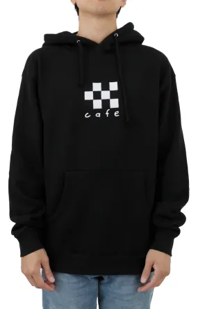 Checkerboard Hoodie Pullover - Black