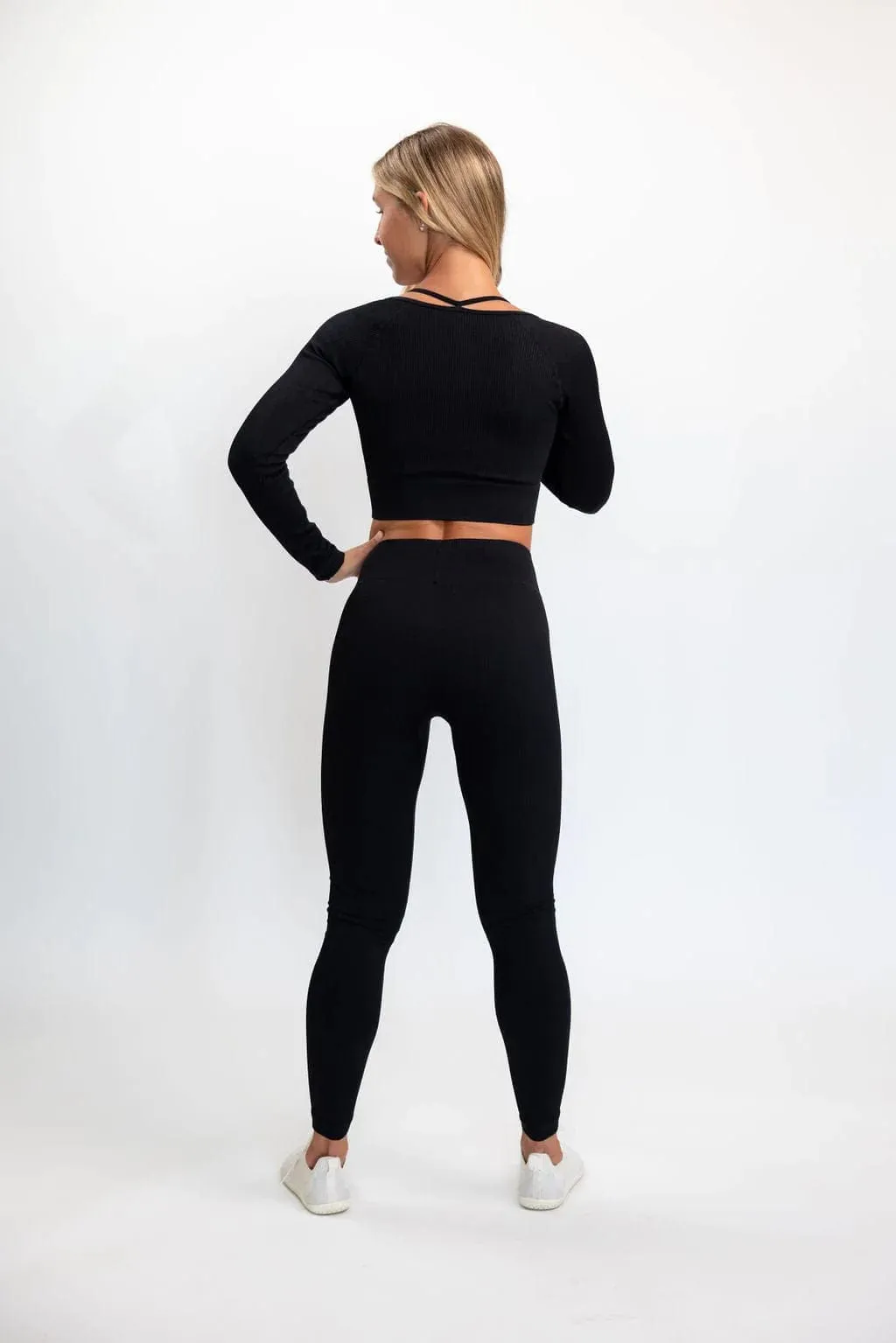 Classic Ribbed Leggings - Black