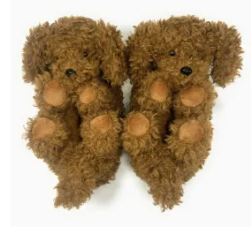 Coco The Doodle Plush Non-Slip Slippers Large 9-10