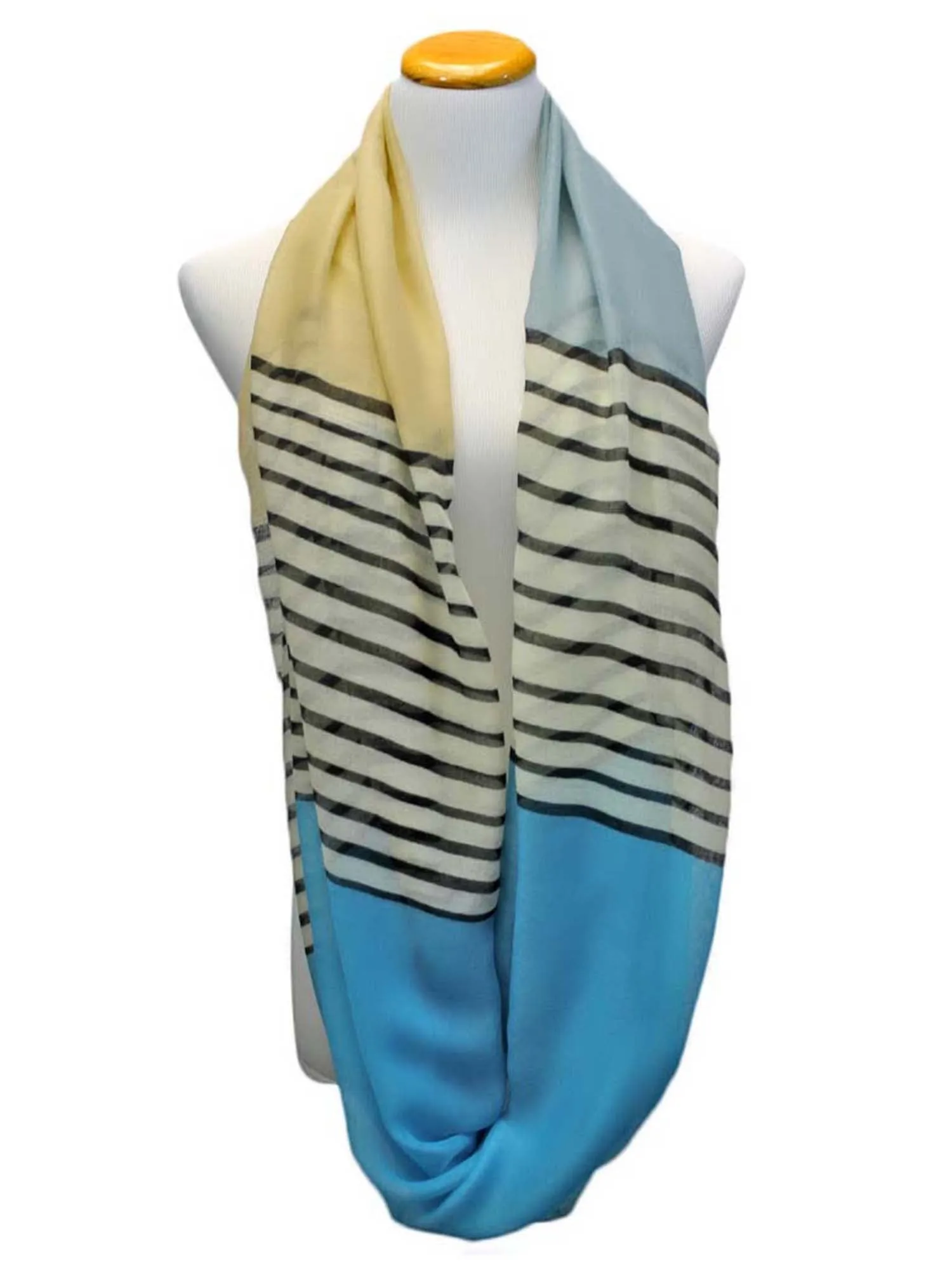 Color Block Striped Infinity Scarf