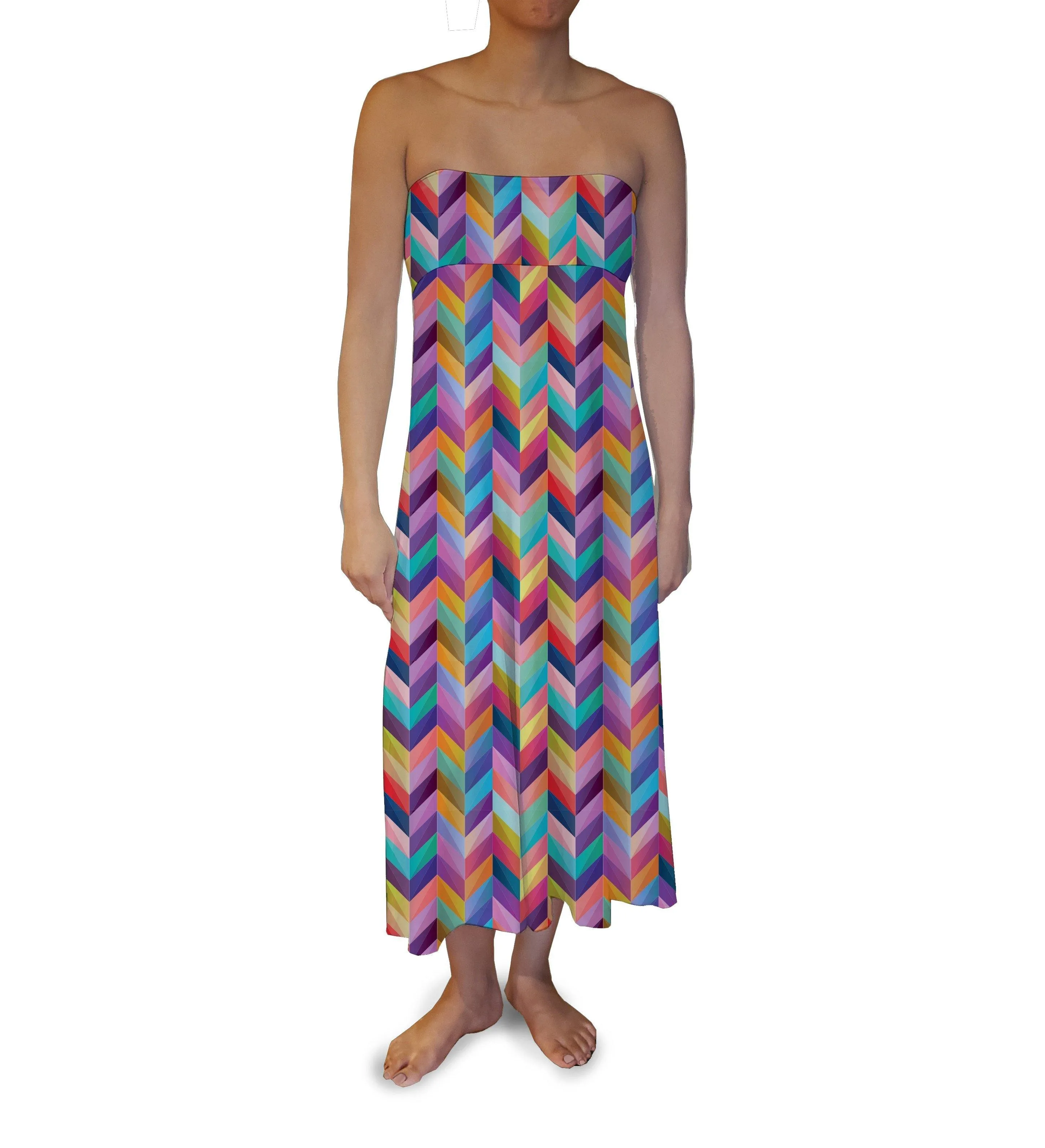 Colorful Chevron Maxi Skirt