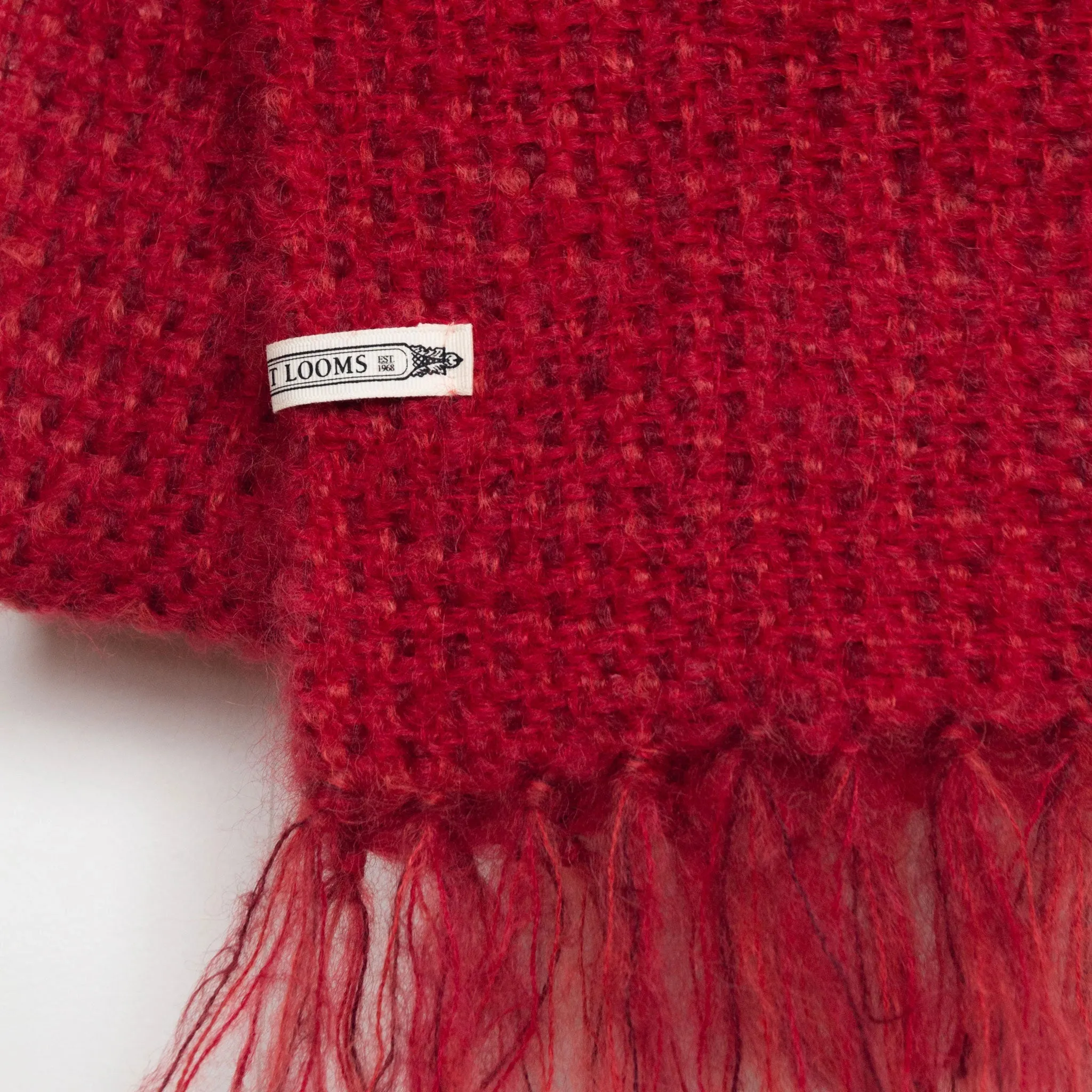 Cranberry Handwoven Mohair Scarf