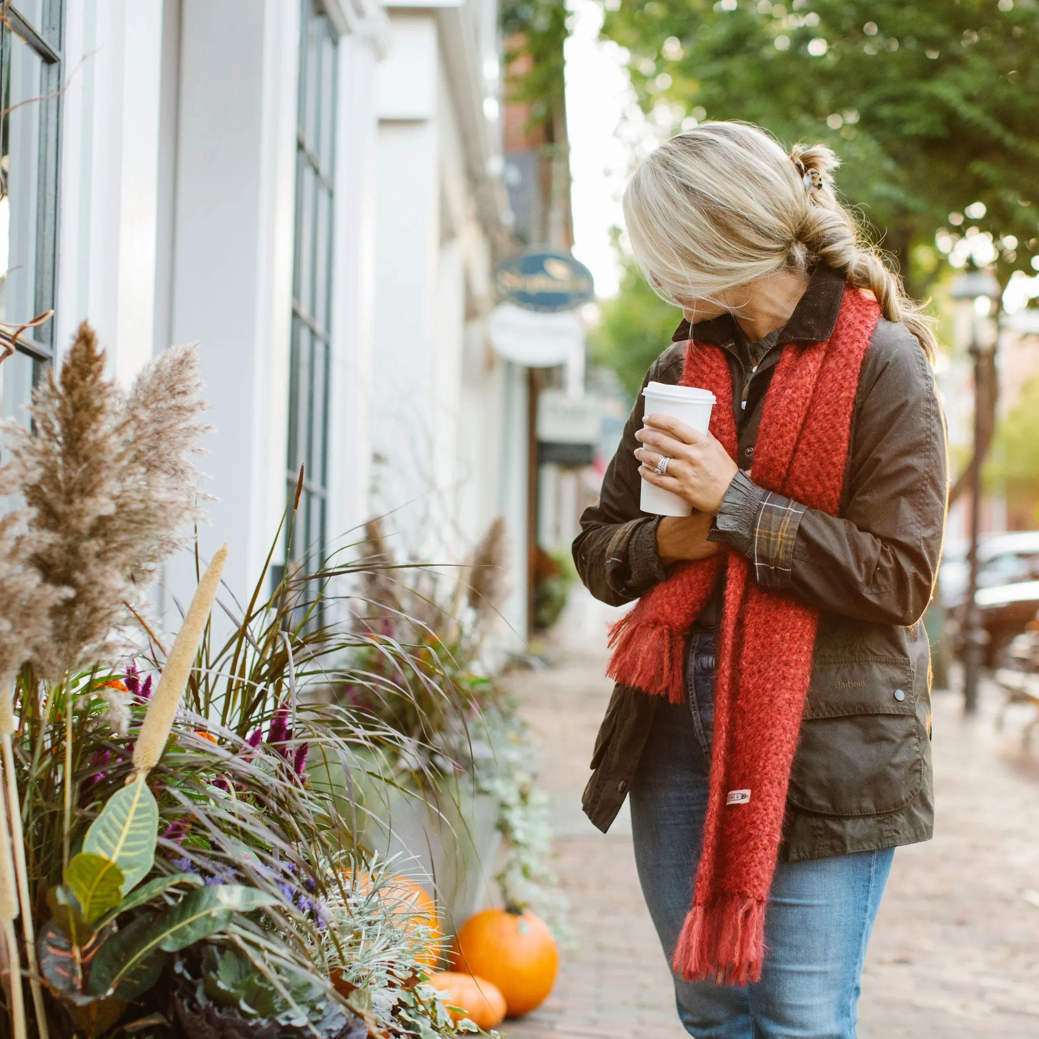 Cranberry Handwoven Mohair Scarf