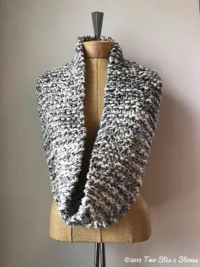 Cream/Grey/Black Tweed Luxe Infinity Scarf