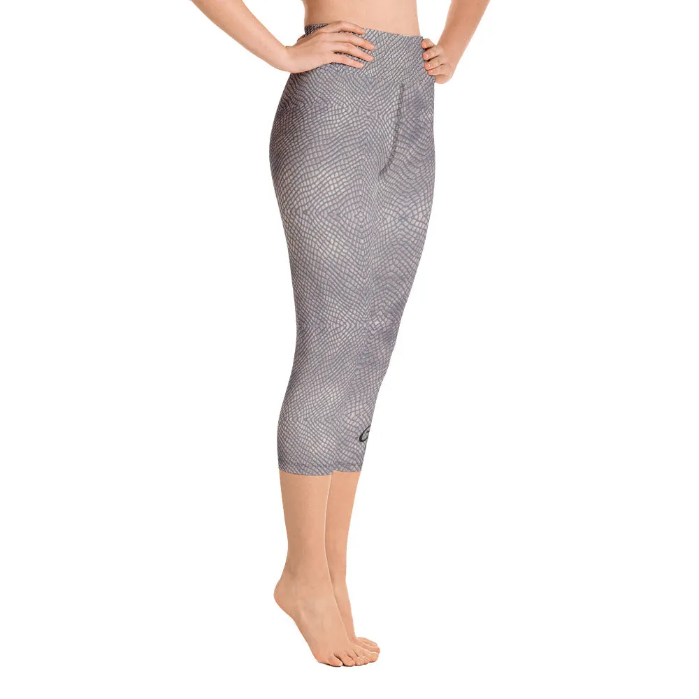 Croc Print Yoga Capri Leggings