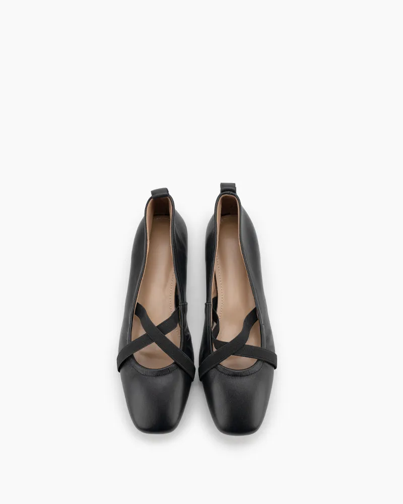 Crossover Straps Slip On Walking Ballet Flats