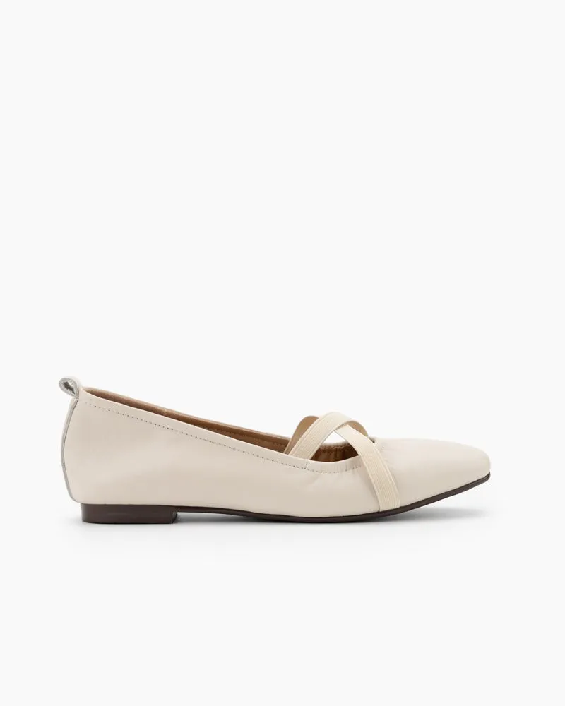 Crossover Straps Slip On Walking Ballet Flats