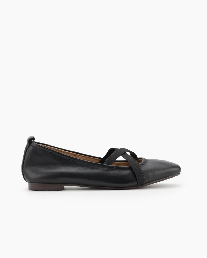 Crossover Straps Slip On Walking Ballet Flats